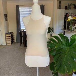 High Neck Knitted Halter Crop Top